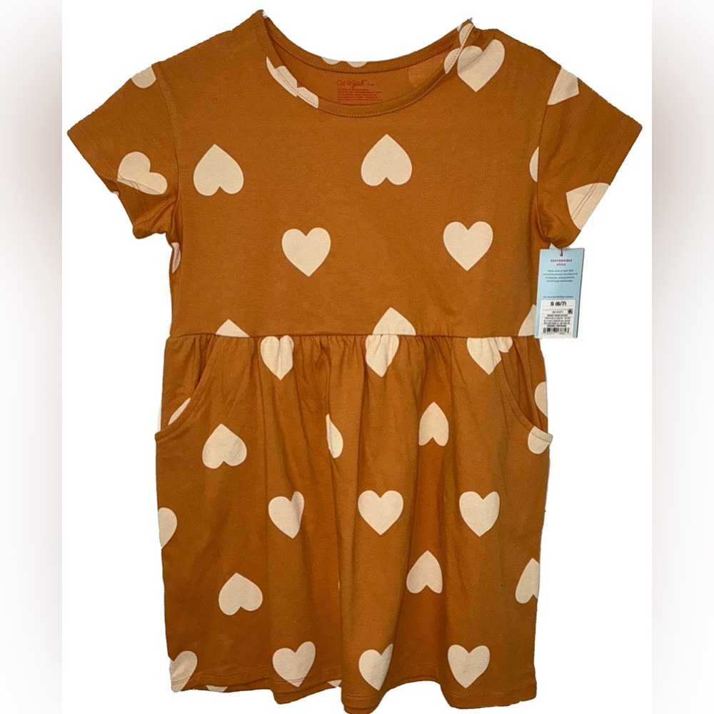 # 64 Cat & Jack Brown and White Casual Sundress